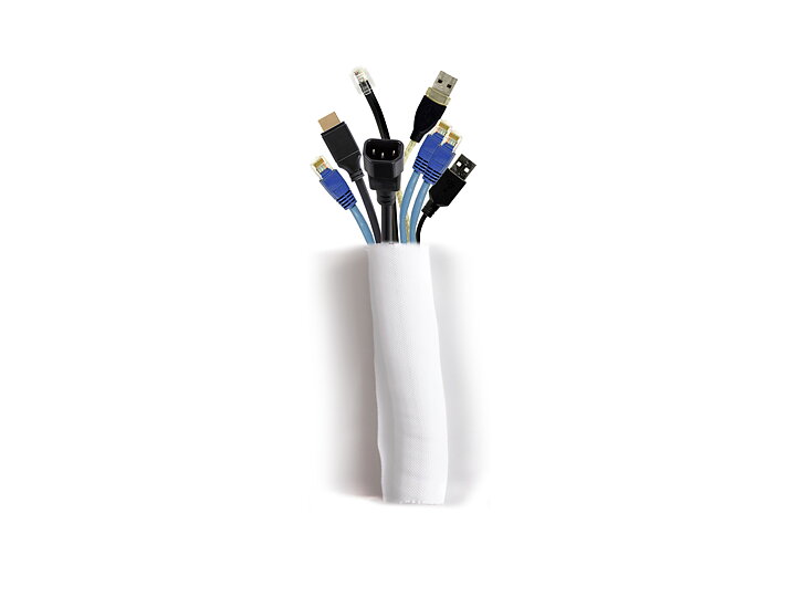 M Universal Cable Sock Self Wrapping 40mm White 25m