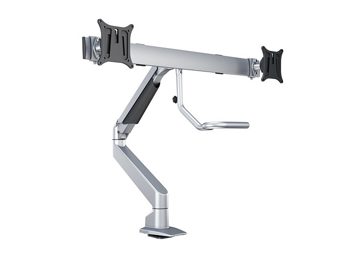 M VESA Gas Lift Arm w. Duo Crossbar 2 Silver