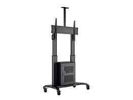 M Public Floorstand Dual Pillar 180 HD with AV Cabinet