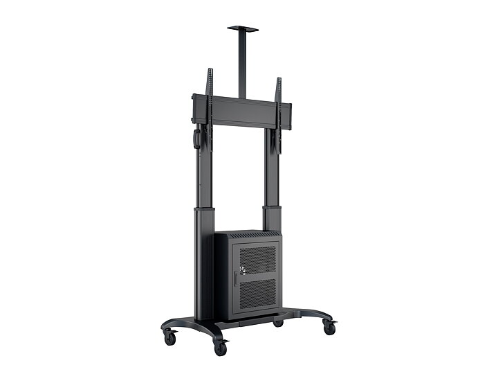 M Public Floorstand Dual Pillar 180 HD with AV Cabinet