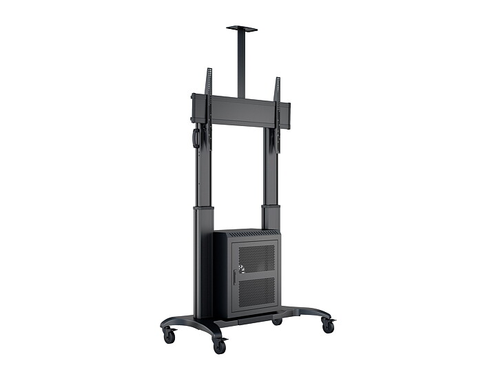 M Public Floorstand Dual Pillar 180 HD with AV Cabinet