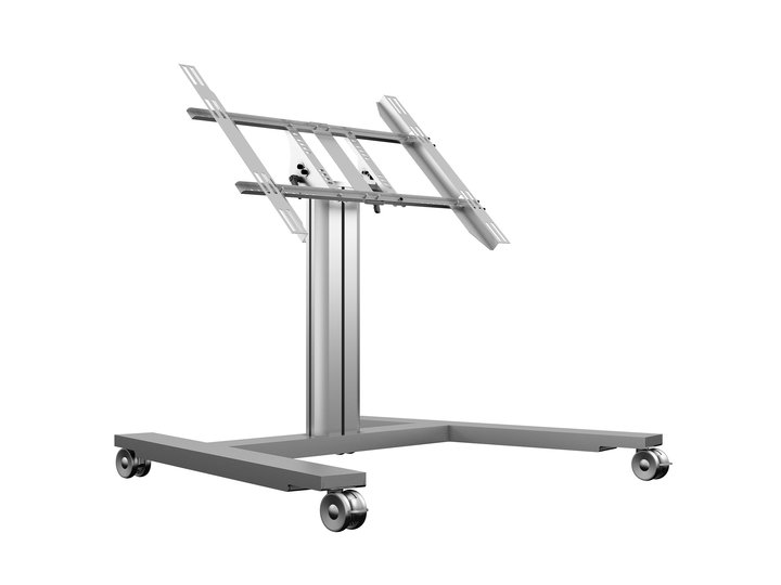 M Public Display Stand 80 HD Wheelbase Single Silver