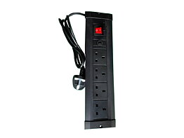 M Public Display Stand UK Power Rail Black