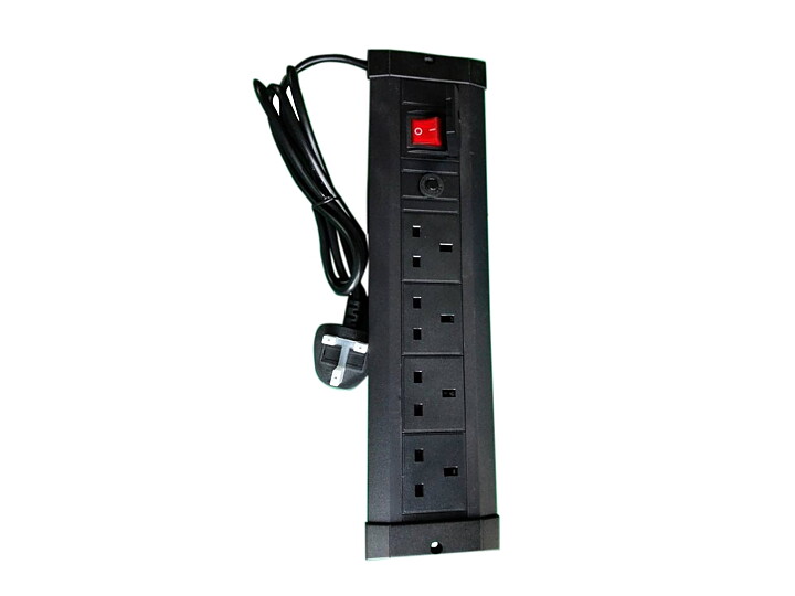 M Public Display Stand UK Power Rail Black