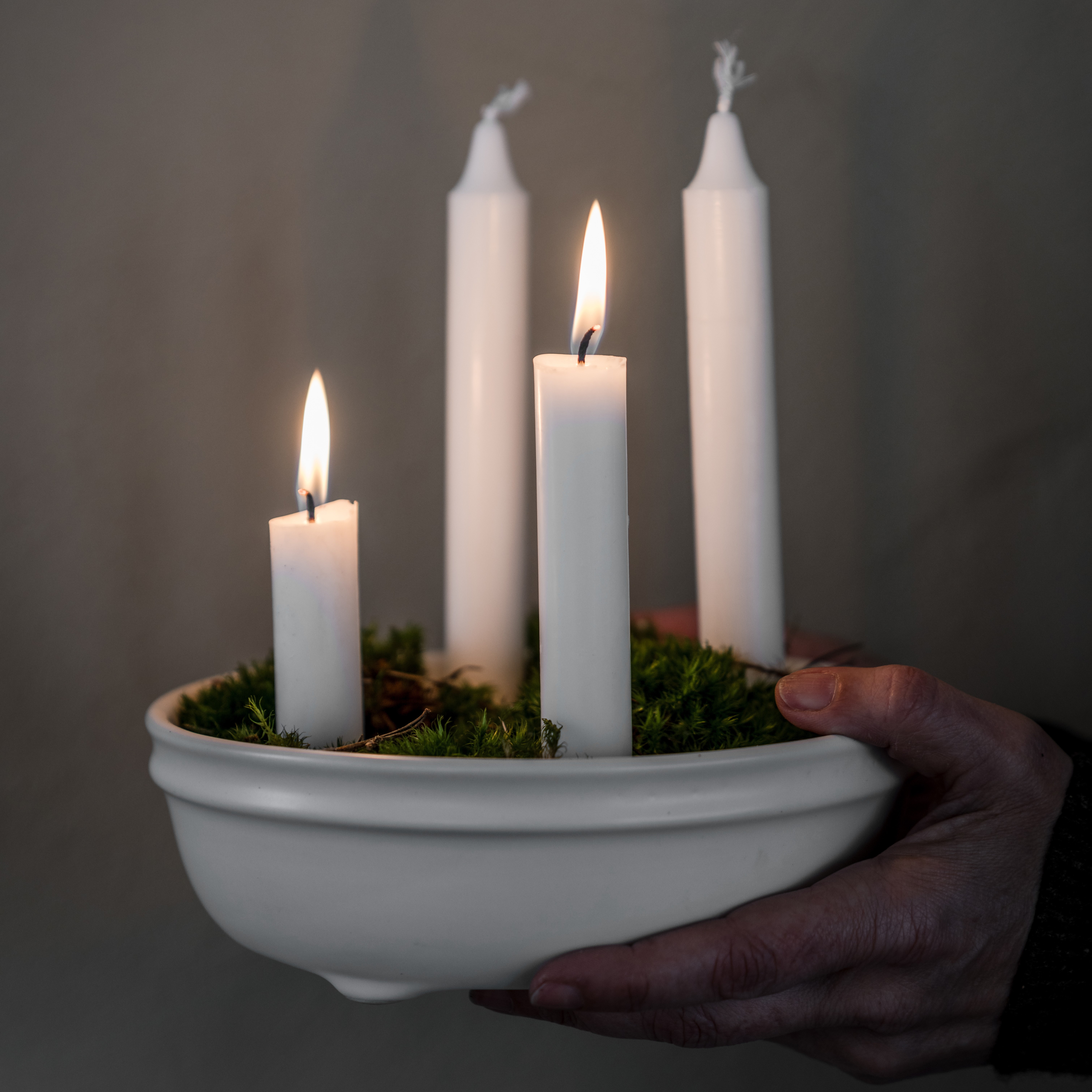Adventsljusstake ERNST - Naturvit