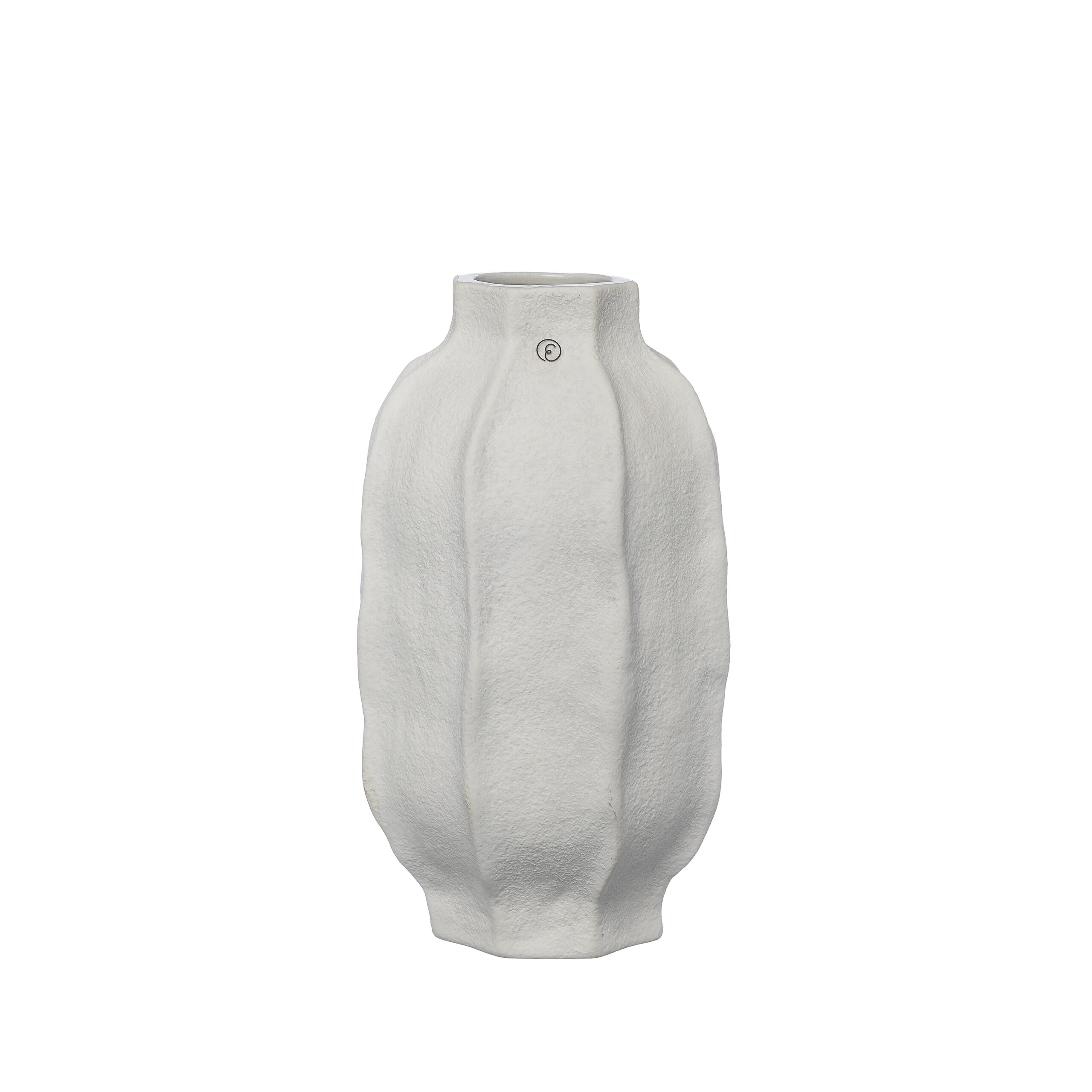 Vas stengods 22 cm  vit - ERNST - 3