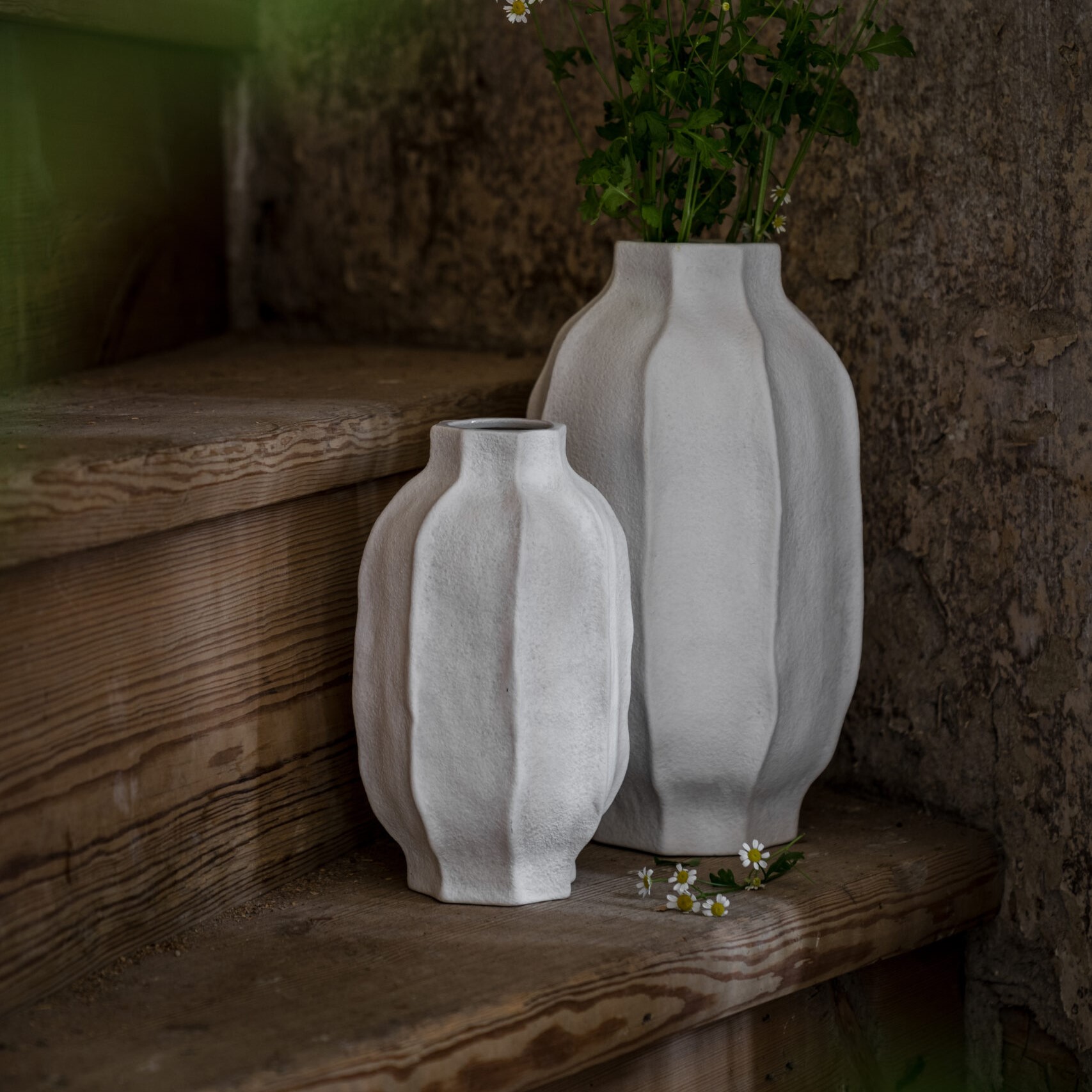 Vas stengods 22 cm  vit - ERNST