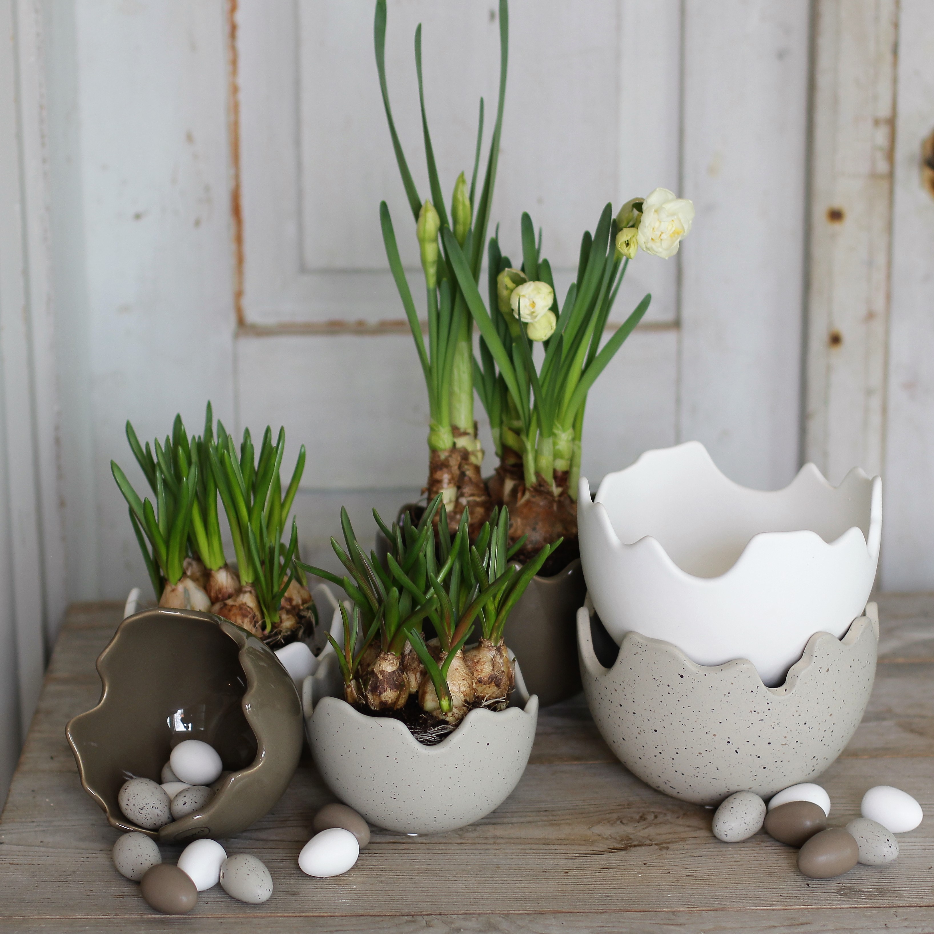 Happy Easter Vit Skål/kruka - Stor - 4
