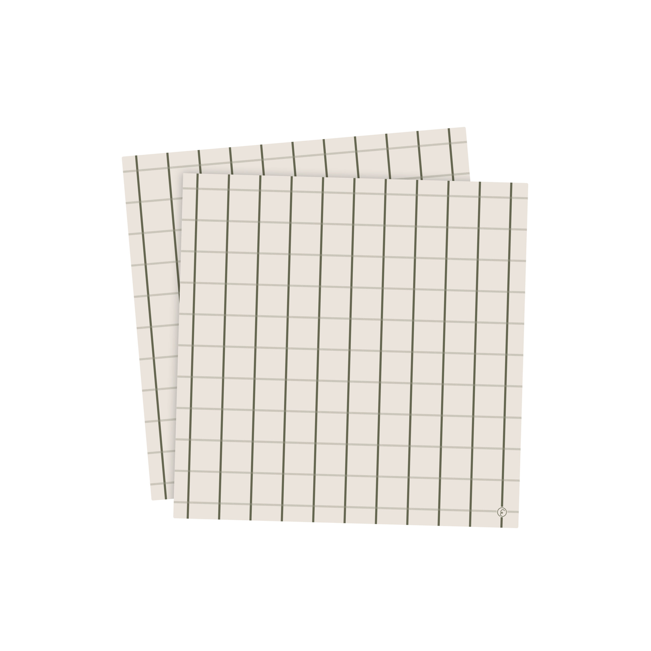 Servett Stor Rutig ERNST - Beige/Grön - 3