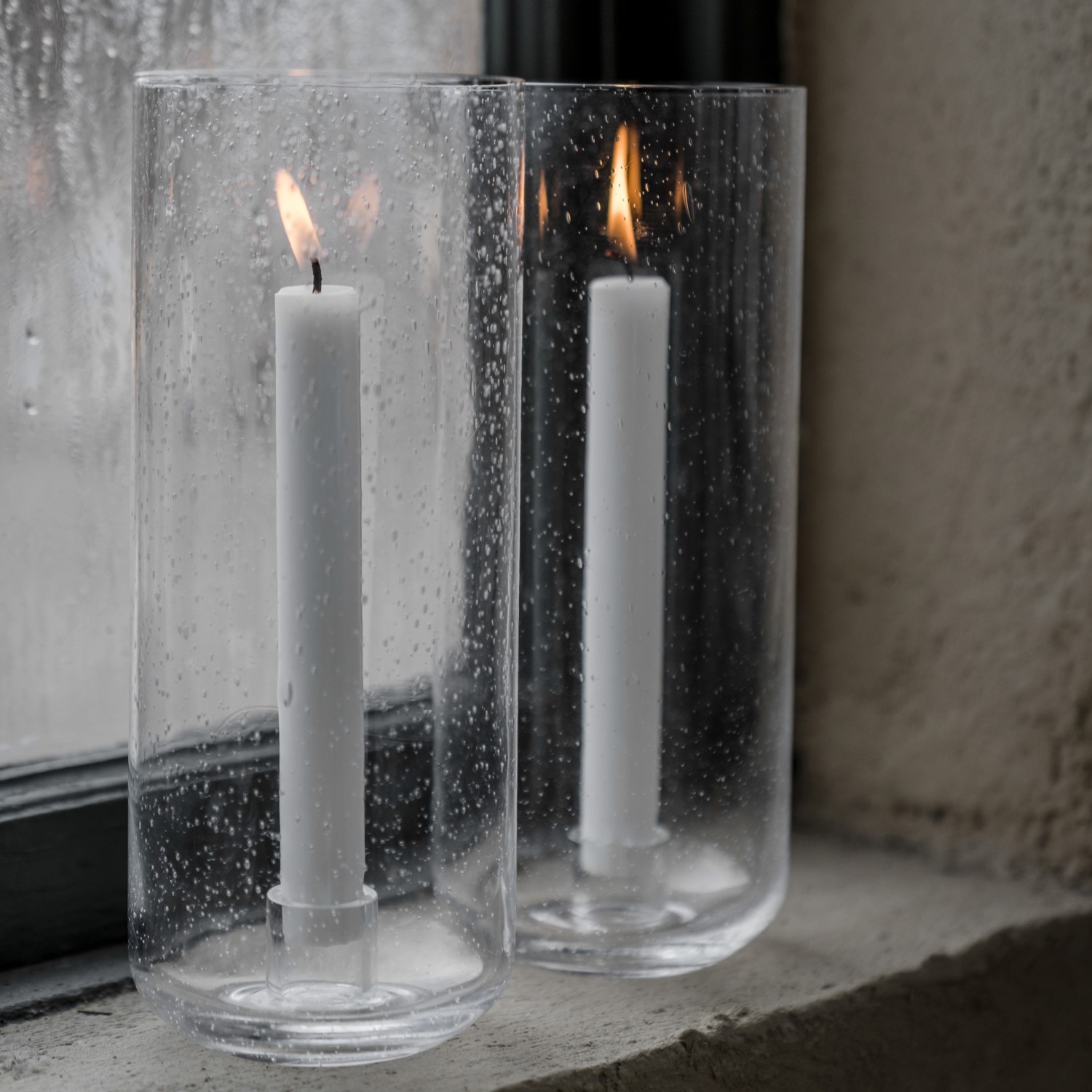 Ljusstake av bubbligt glas - ERNST - 3
