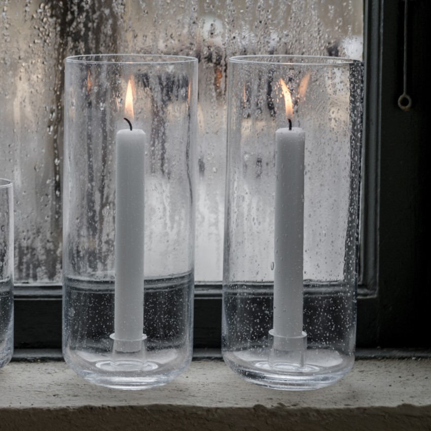 Ljusstake av bubbligt glas - ERNST - 4