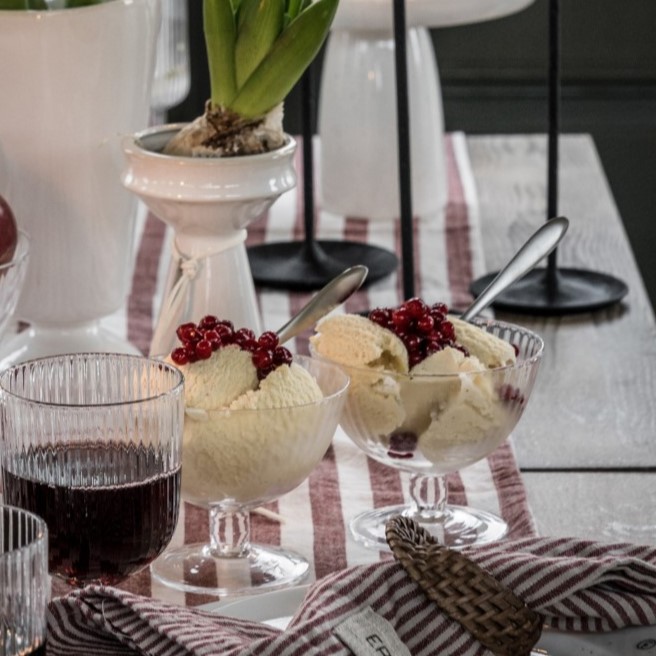 Dessertskål av glas på fot 2-pack - ERNST - 2