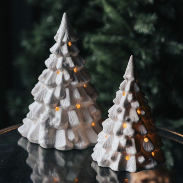 Gran av keramik med LED-belysning -Liten