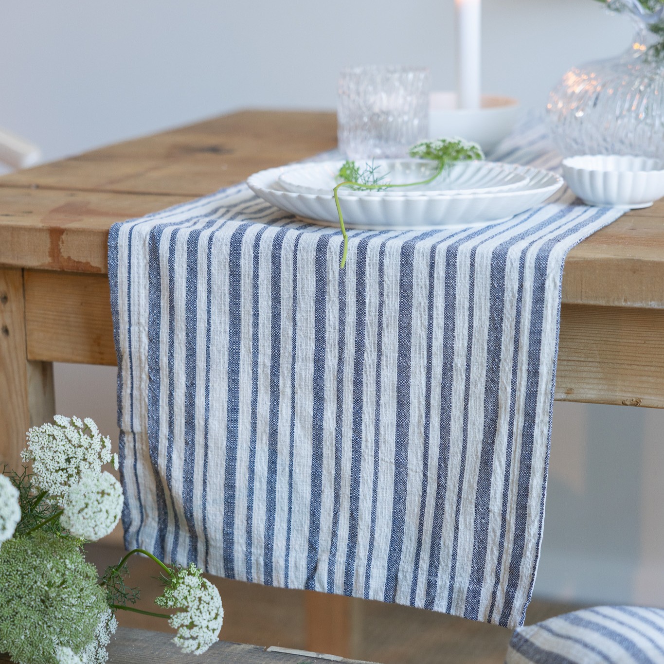 Karlelund Löpare 120x35 - Blå/Natur