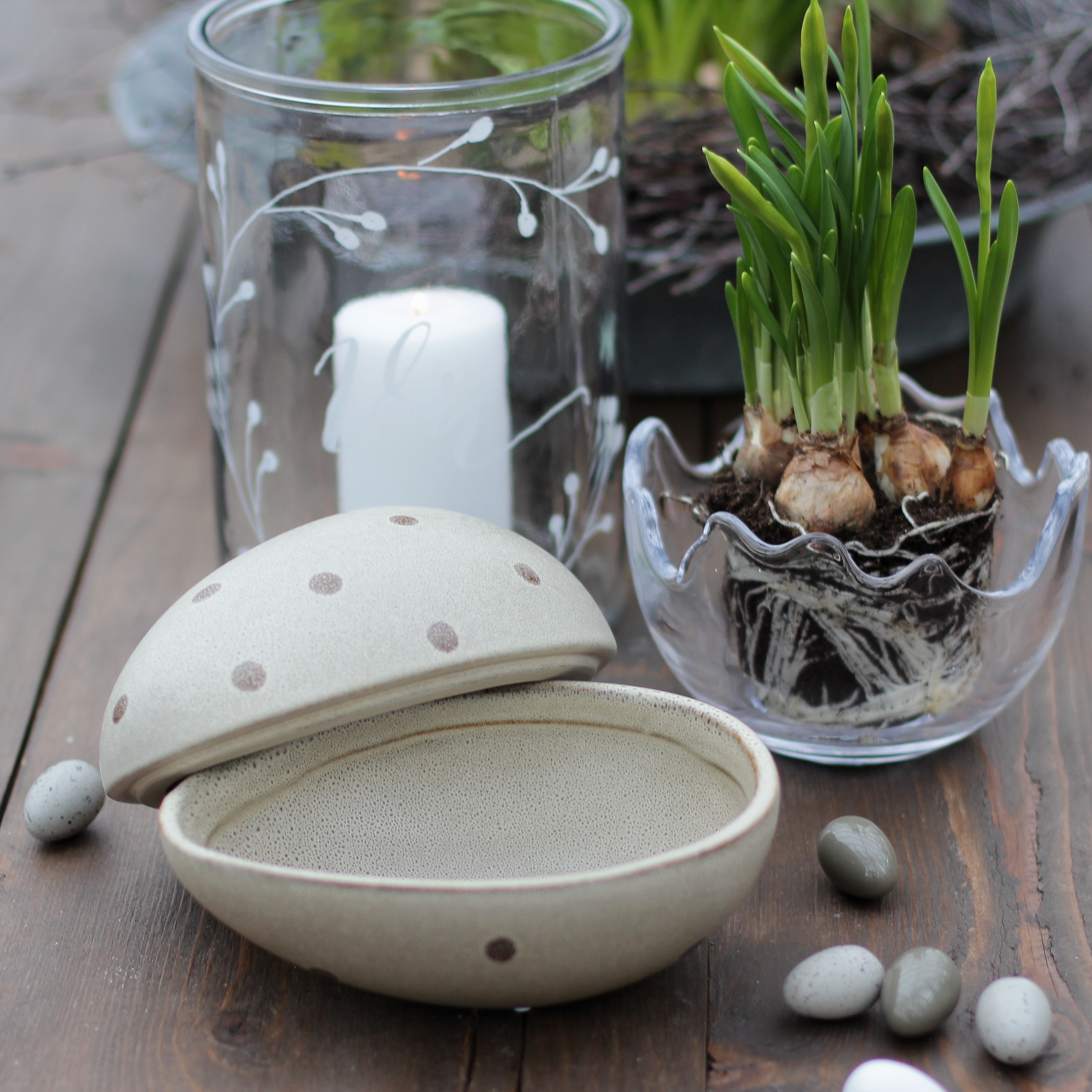 Nest Påskägg - Beige Dot - 2