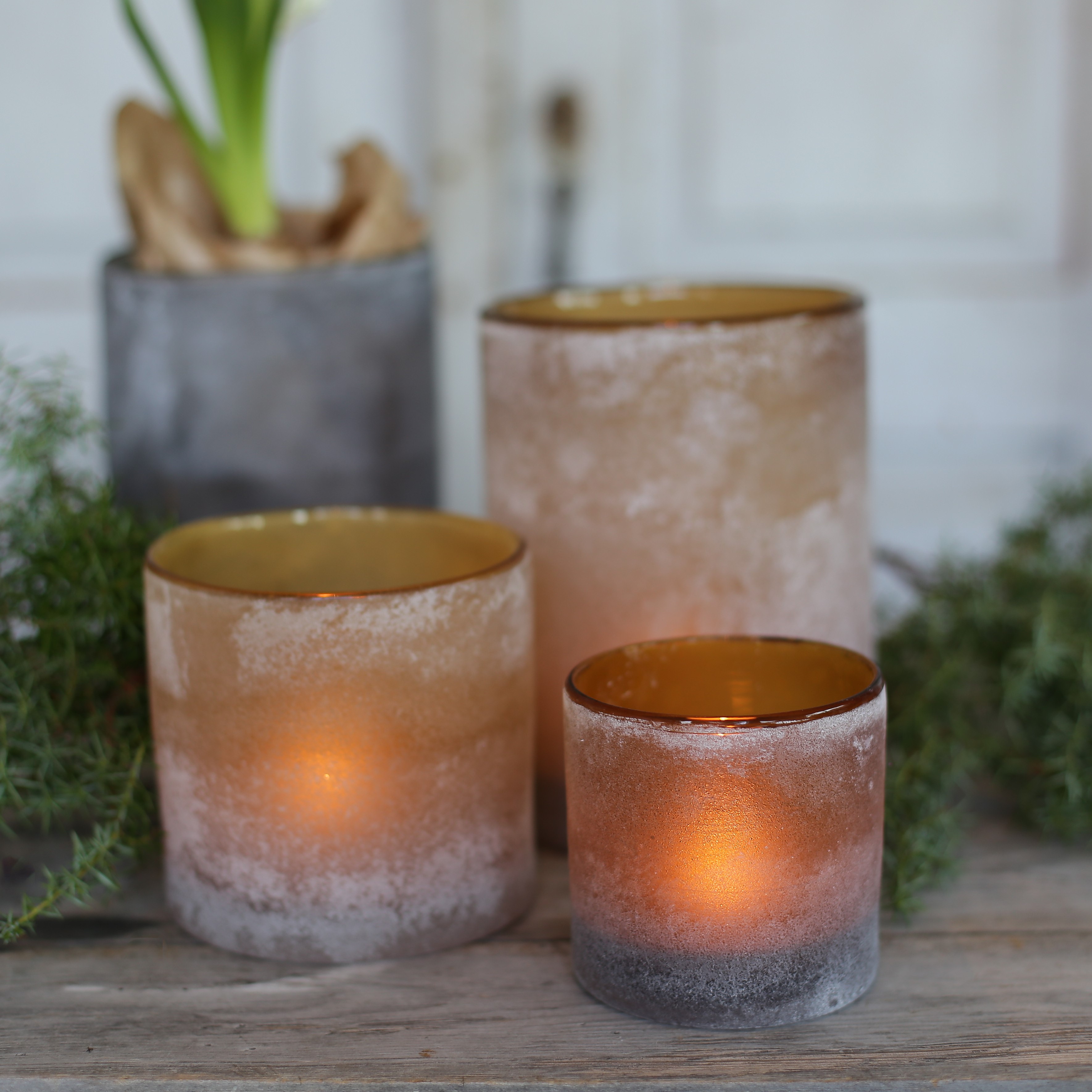 Frost Ljuslykta Amber - Mellan - 17
