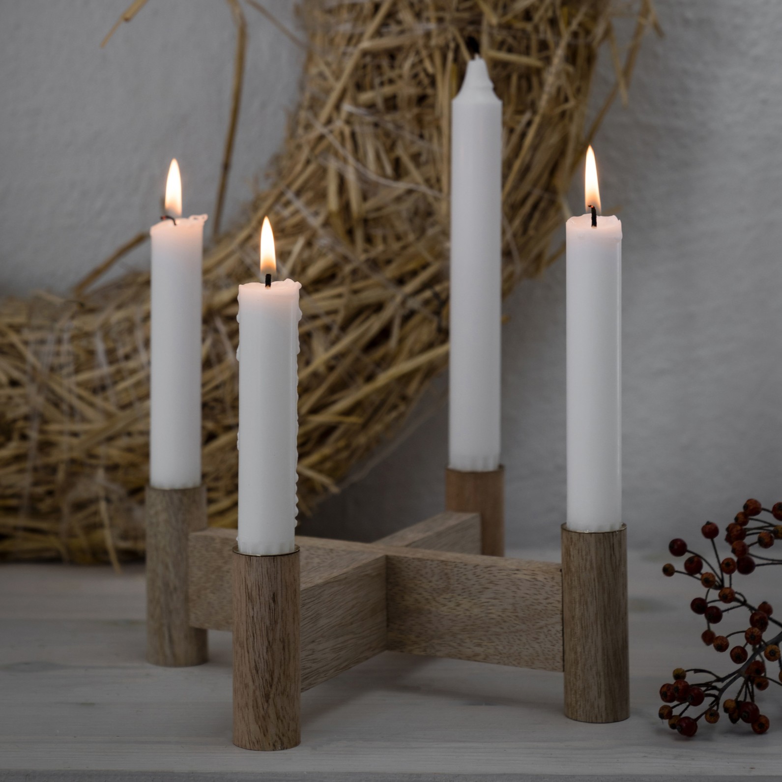 Adventsljusstake ERNST - Ljust trä