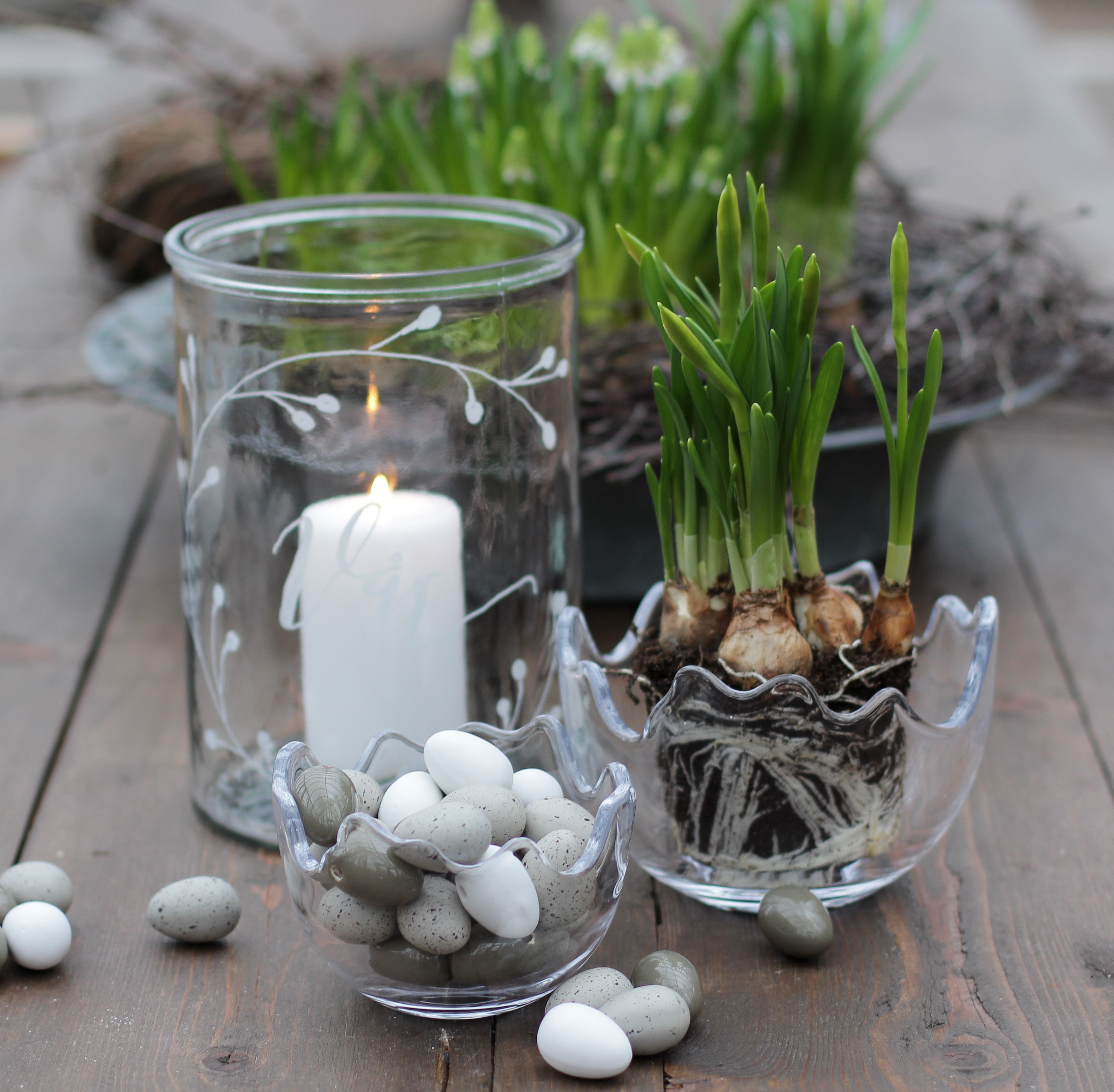 Happy Easter Skål/Kruka Glas - Stor - 2