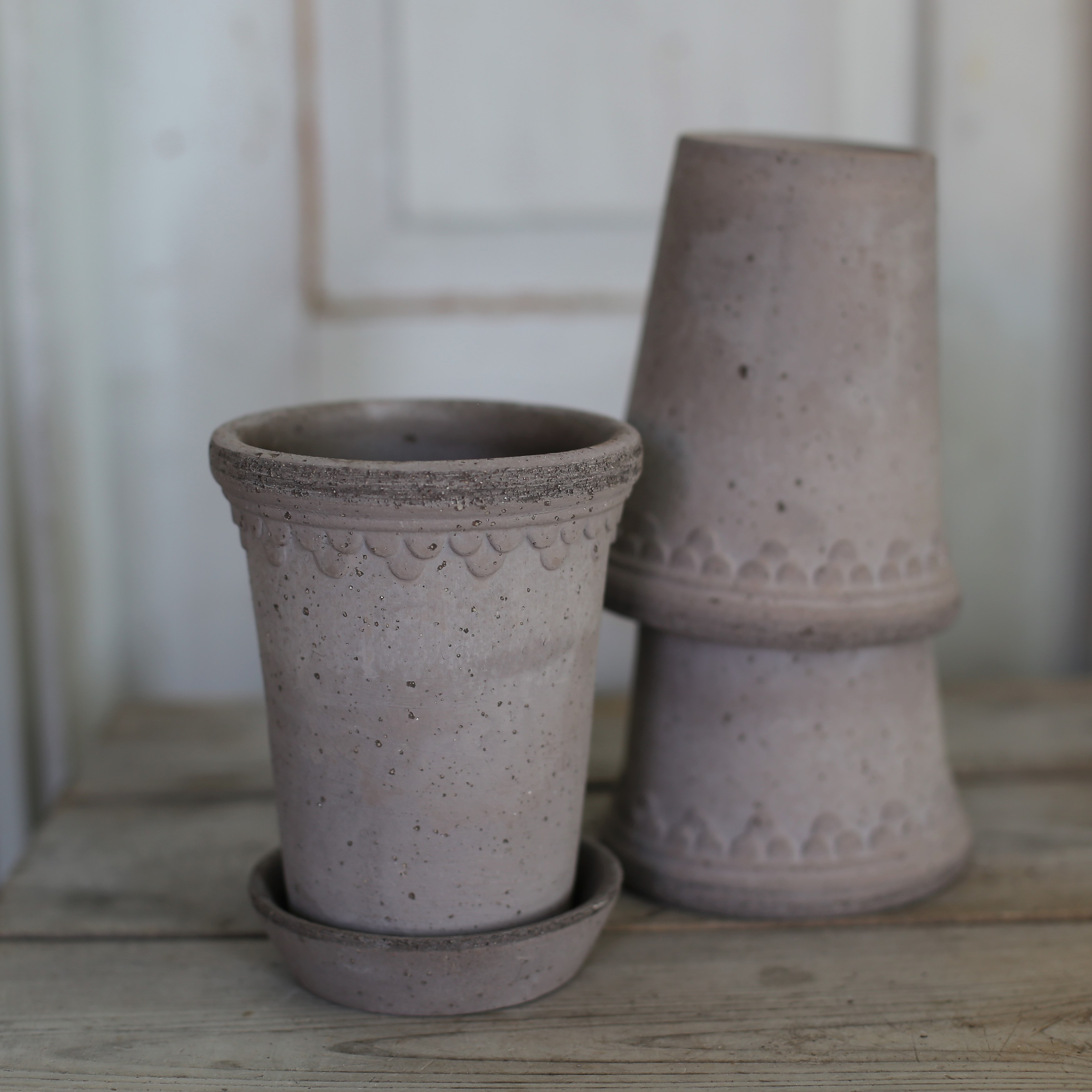Kruka Köpenhamn låg smal grå - Bergs Potter - 5