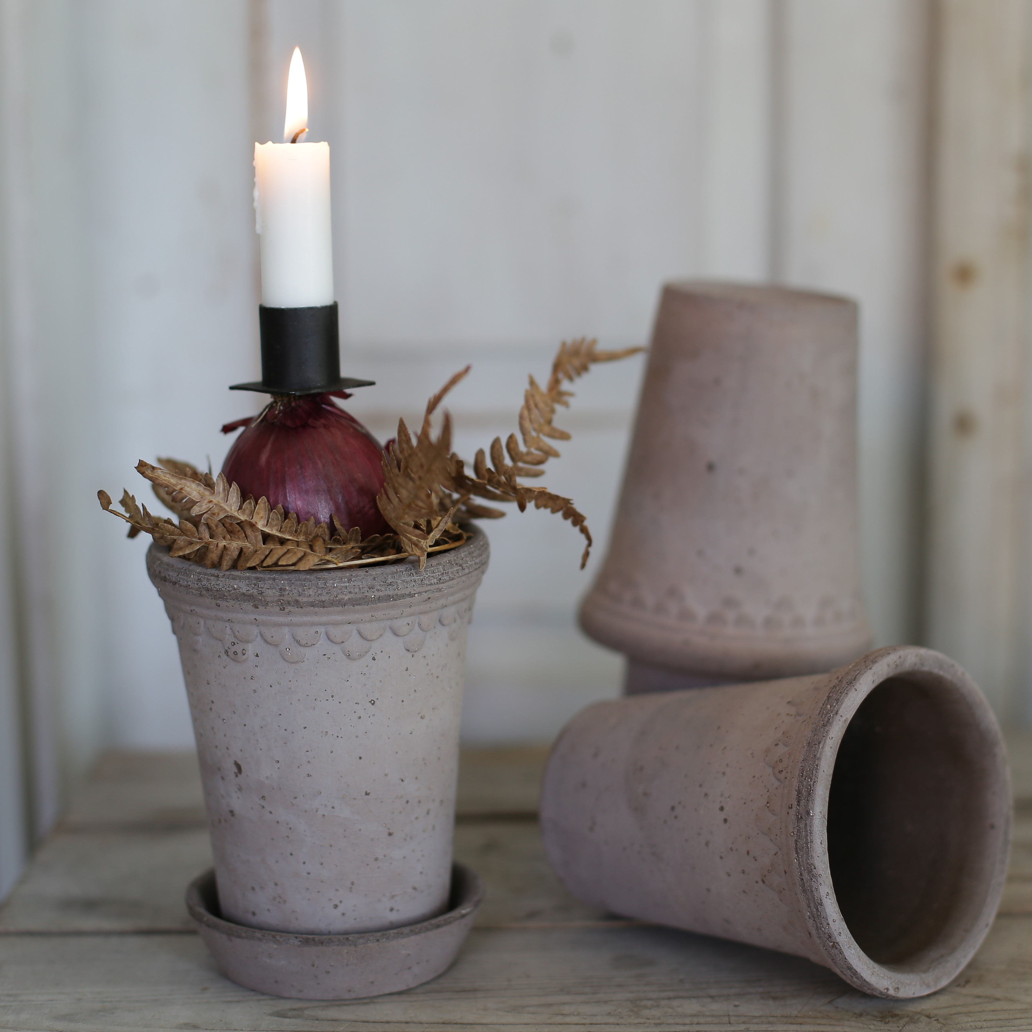 Kruka Köpenhamn låg smal grå - Bergs Potter - 9