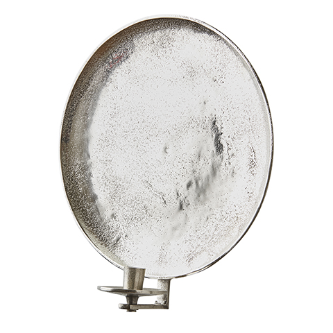 Väggljusstake  rund stor - Rustik silver - 6