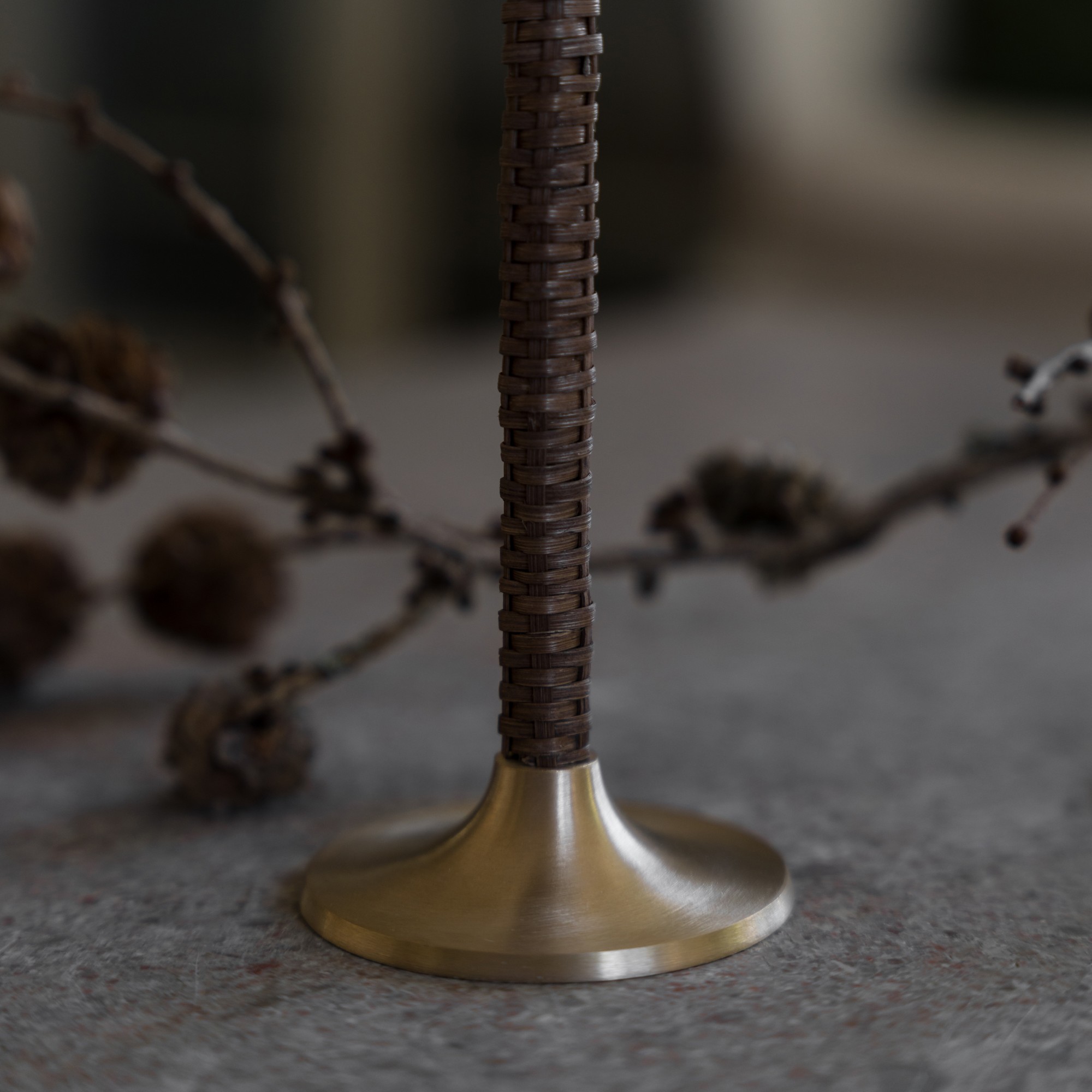 Ljusstake Mässing/flätad Låg - ERNST - 4