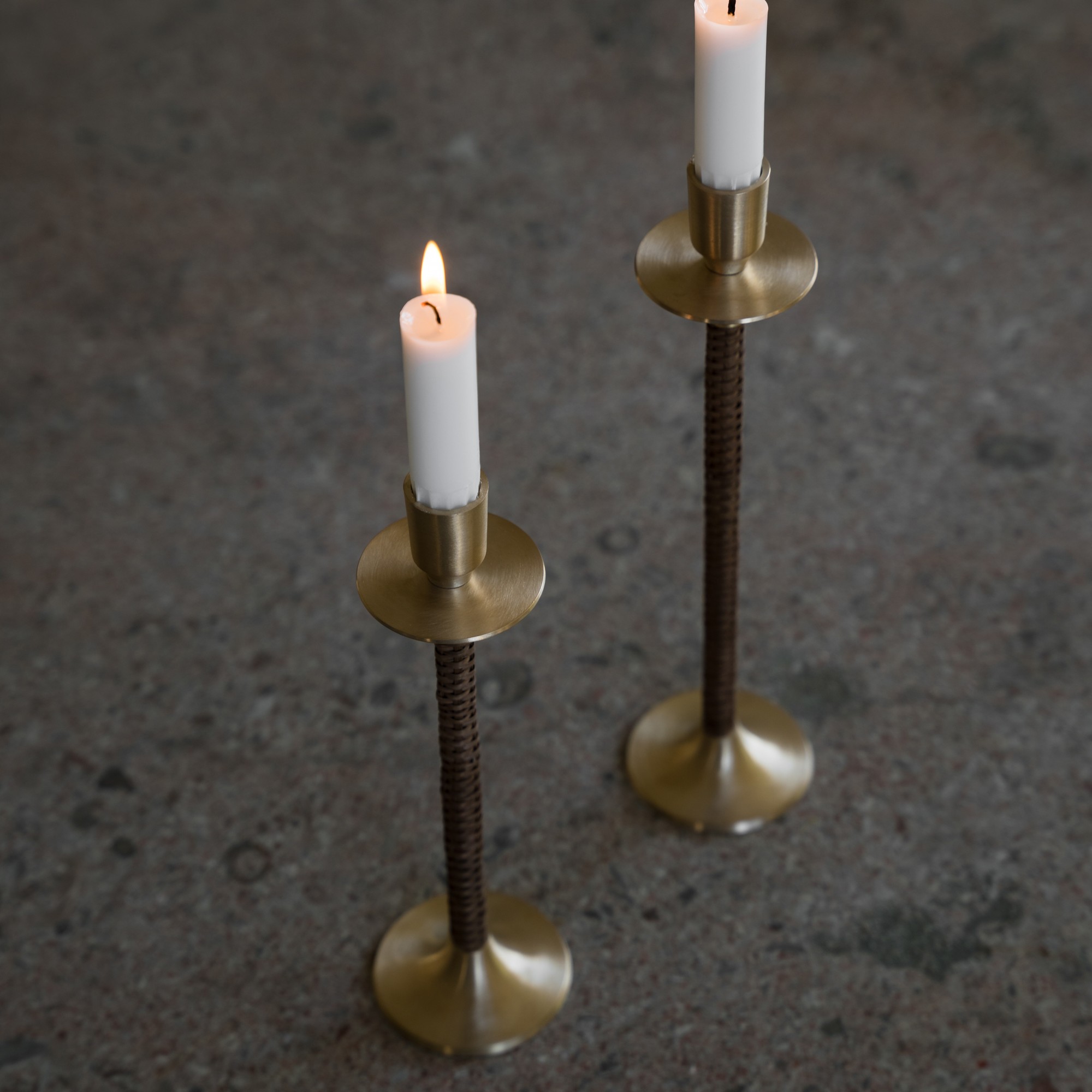 Ljusstake Mässing/flätad Låg - ERNST - 3