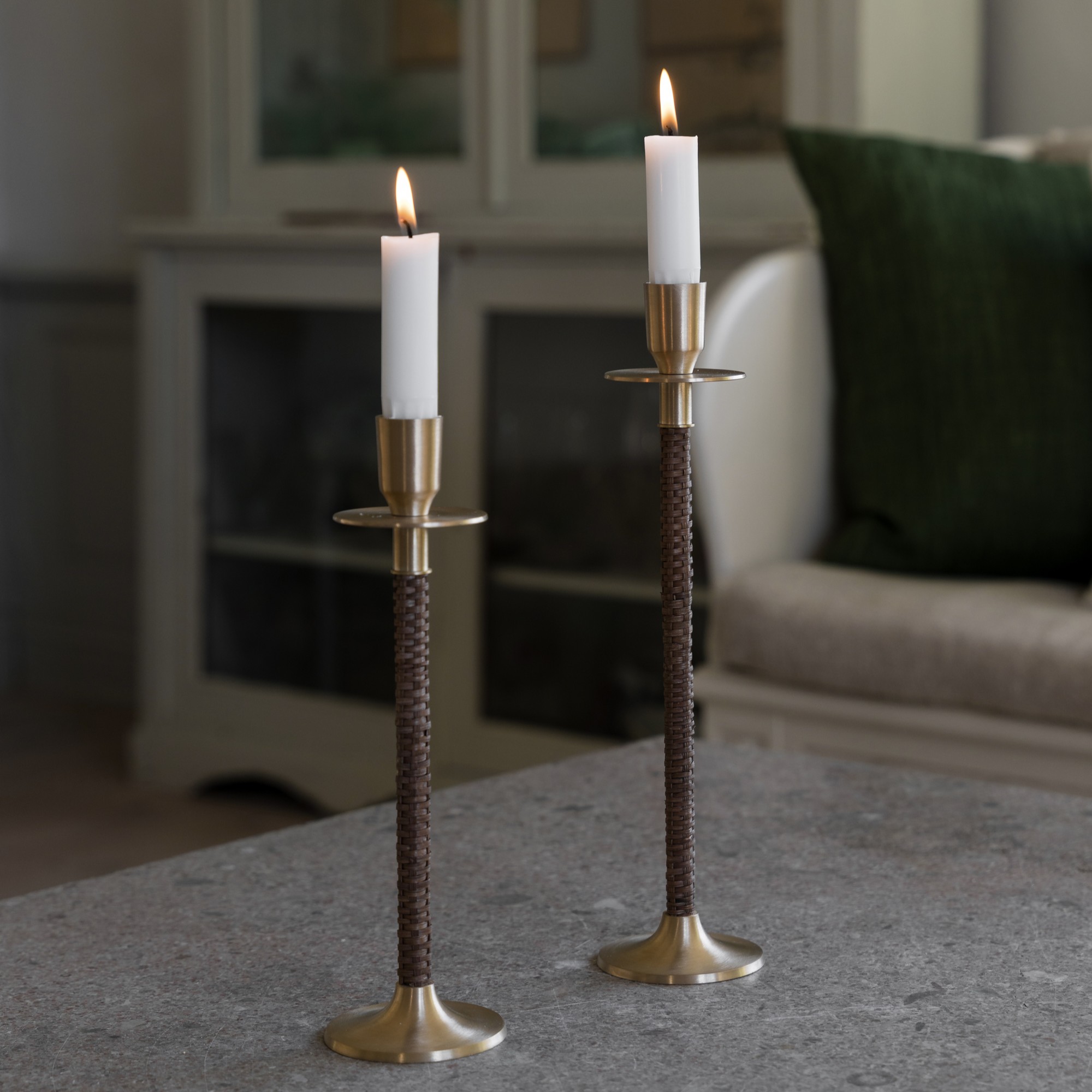 Ljusstake Mässing/flätad Låg - ERNST - 5