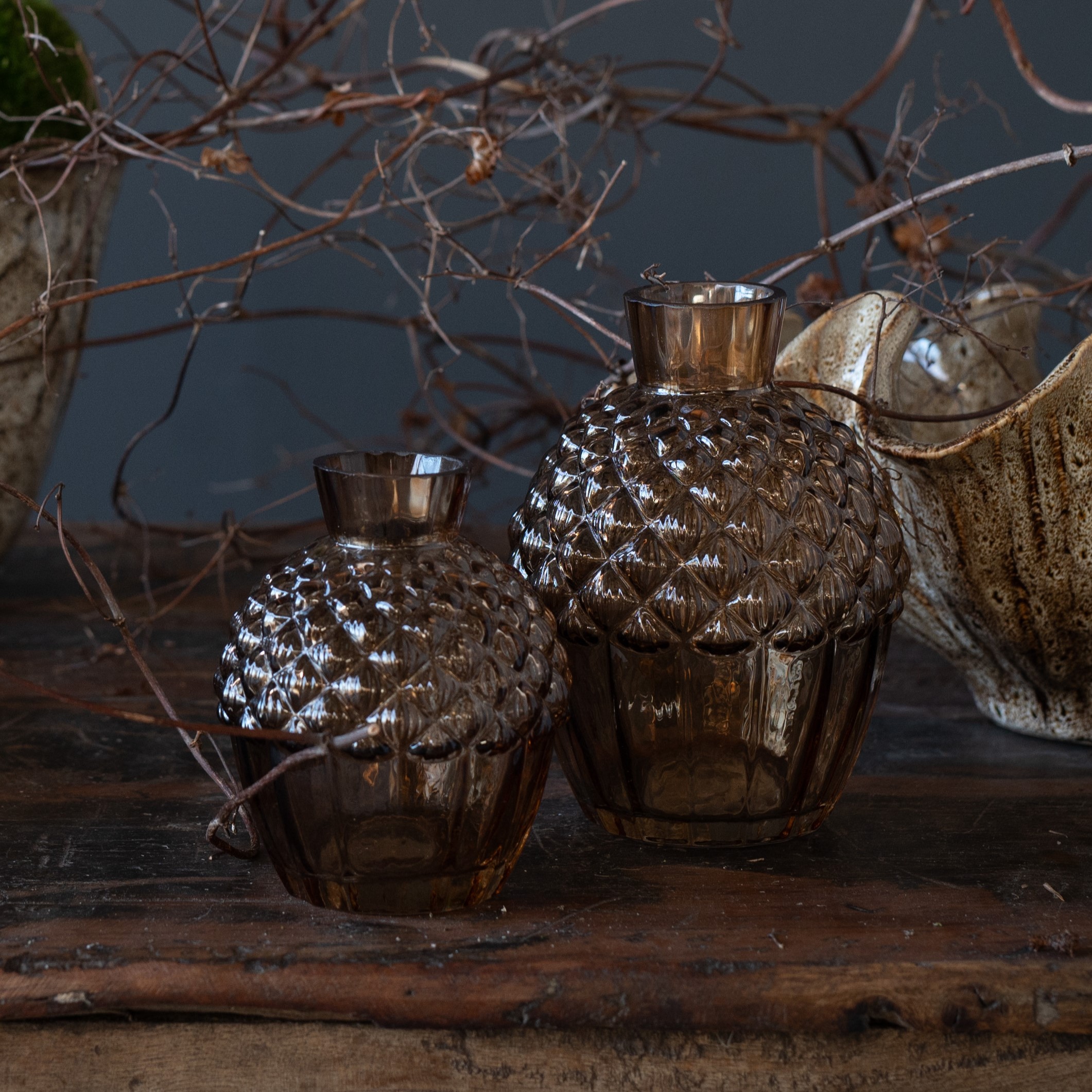 Ekollon Vas I Glas Brun - Liten