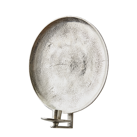 Väggljusstake  rund liten - Rustik silver - 6