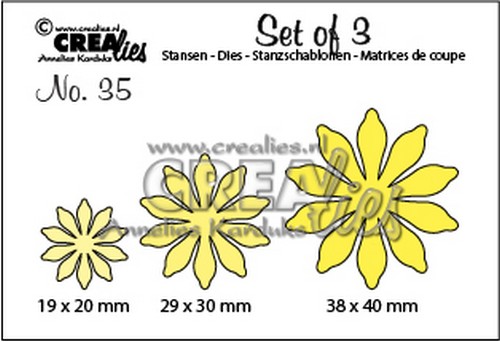 Crealies - Set of 3 no. 35 Flowers 