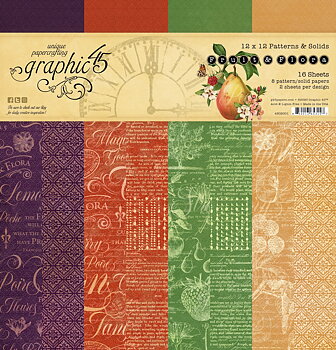 Graphic45 - Fruit & flora -  baspapper Patterns & Solids 12" x 12"