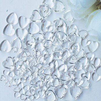 Dress My Craft- Water Droplet Embellishments - Clear Heart 