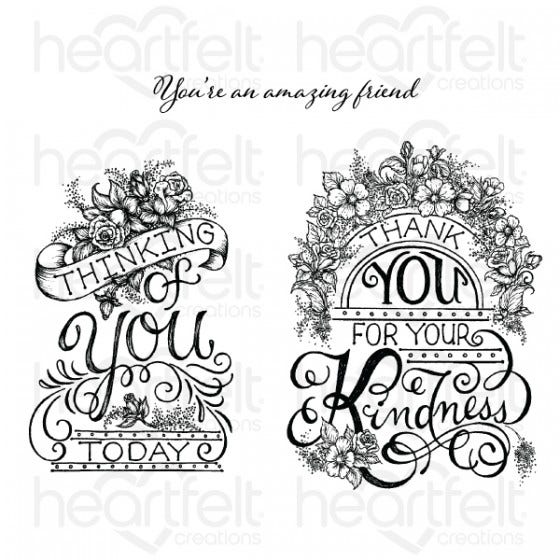 Heartfelt - Elegant Gateway Sentiments - Cling Stamp Set