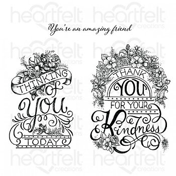 Heartfelt - Elegant Gateway Sentiments - Cling Stamp Set