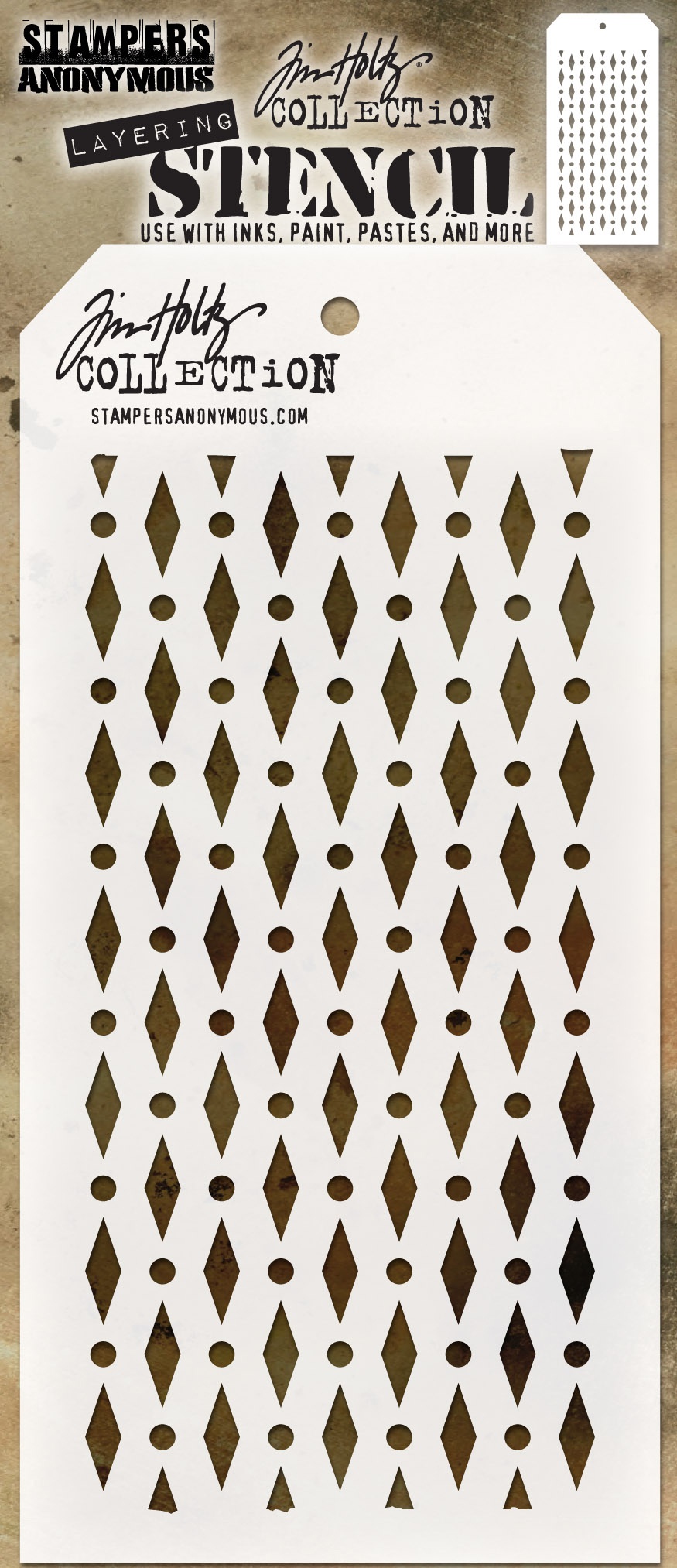 Tim Holtz - Layering stencil - Diamond dot