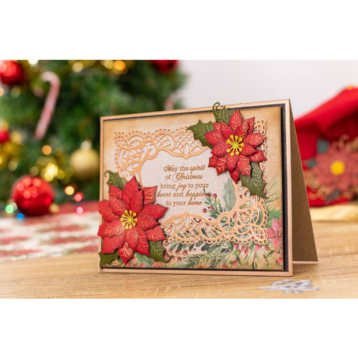 Poinsettia Perfection - Metal Die- Victorian Frame - 3
