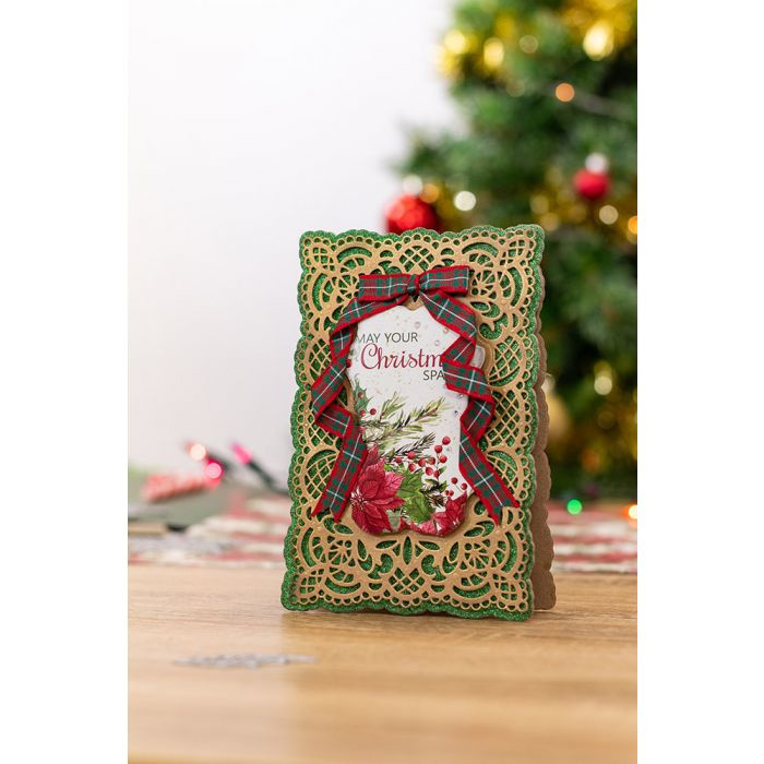 Poinsettia Perfection - Metal Die- Victorian Frame - 4