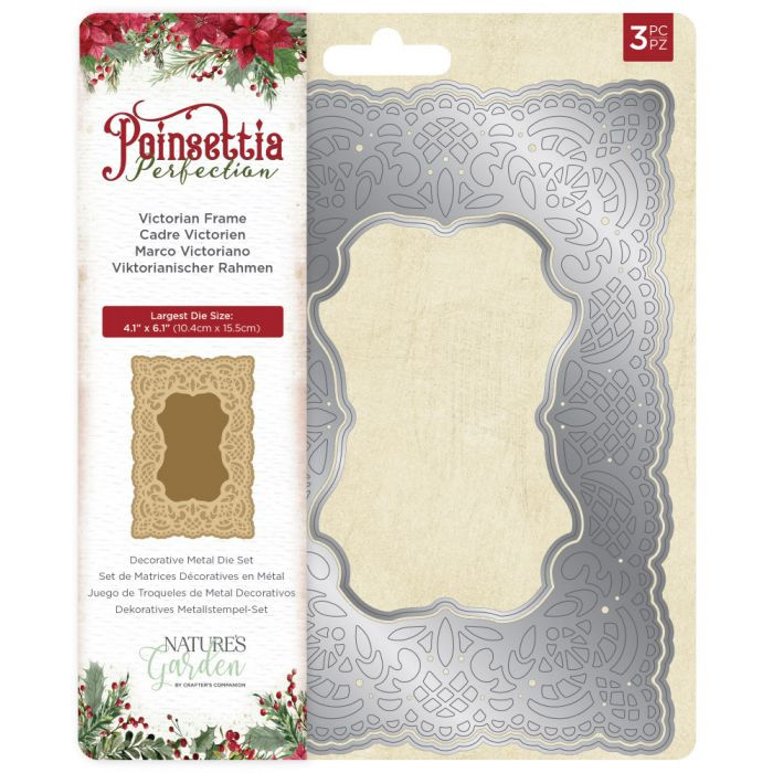 Poinsettia Perfection - Metal Die- Victorian Frame