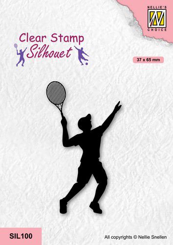 Nellies Choice - Clearstamp - Silhouette Sport Tennis Player 
