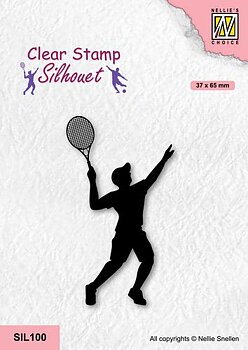 Nellies Choice - Clearstamp - Silhouette Sport Tennis Player 