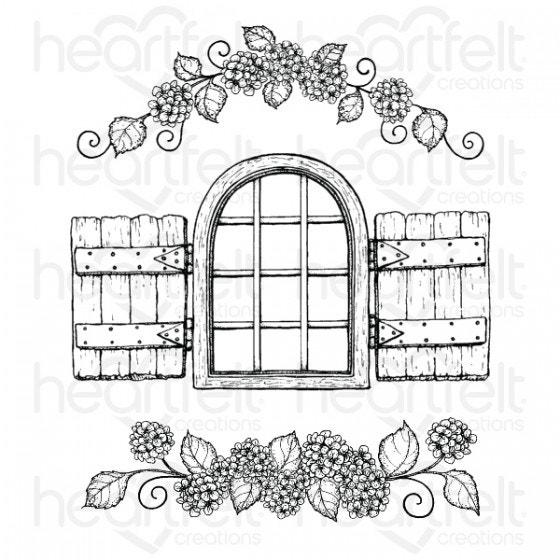 Heartfelt - Stämpelset - Cottage Window & Hydrangea - 2