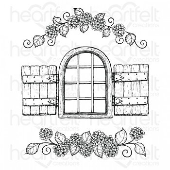 Heartfelt - Stämpelset - Cottage Window & Hydrangea
