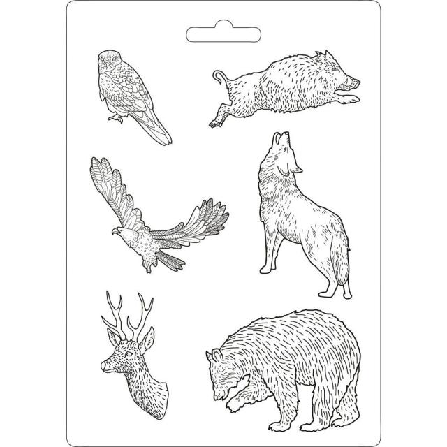 Stamperia - Soft Mould A4 - Forest animal power