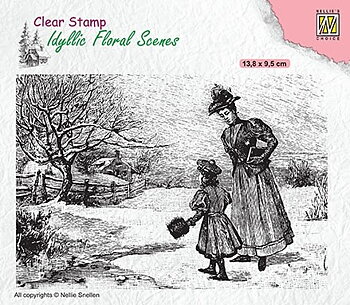 Nellie`s - Clear Stamp - Vintage wintery scene
