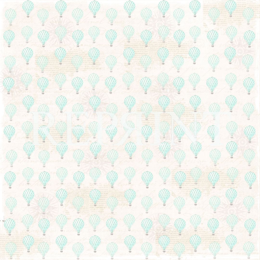 Reprint - Dream Big - Small Blue Balloons 12x12" - 2