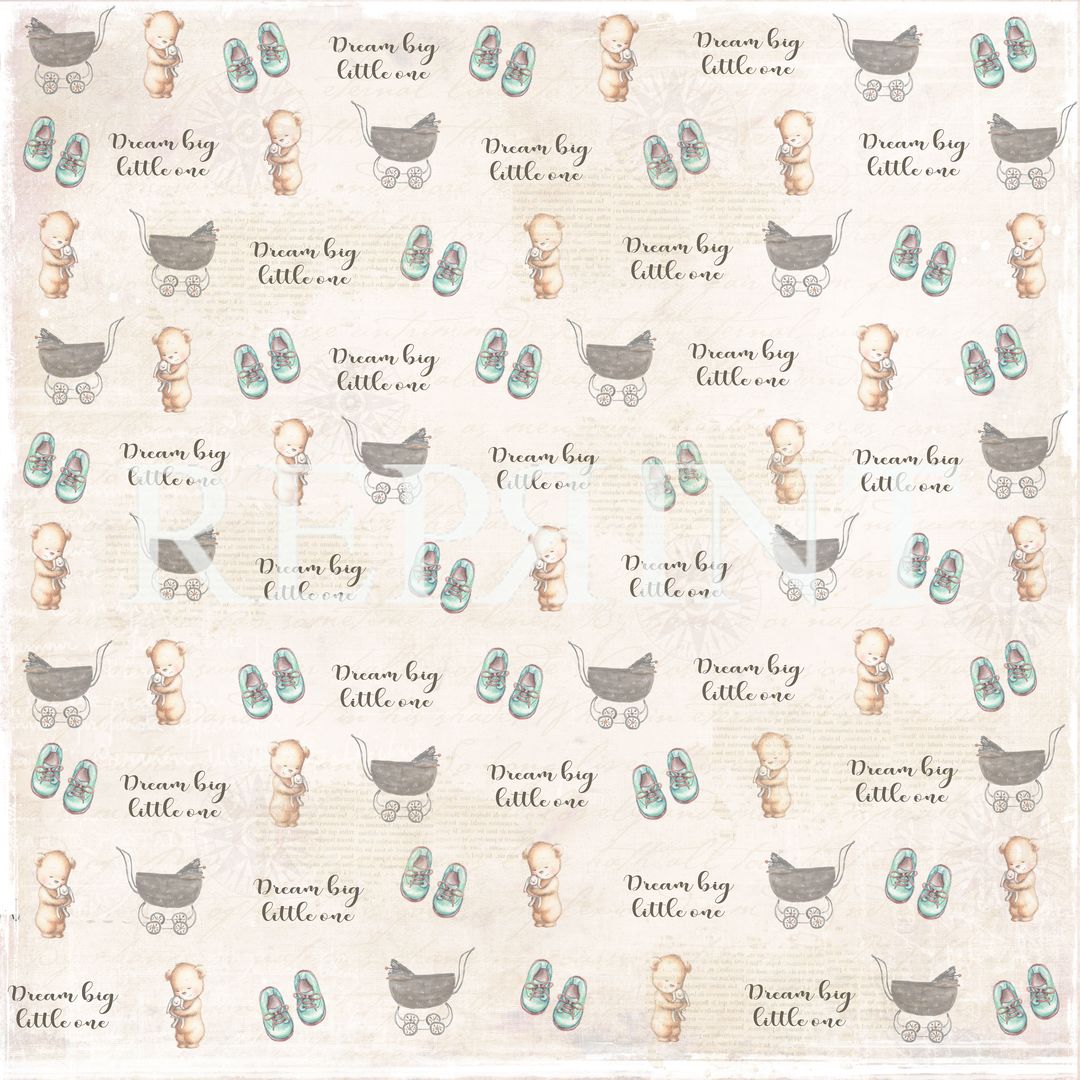 Reprint - Dream Big - Little one blue 12x12"