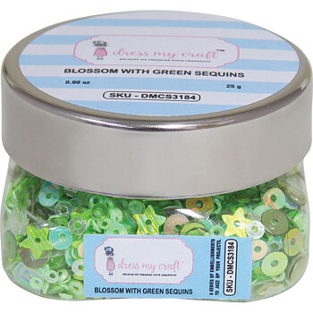 Blossom with green sequins - 25gms