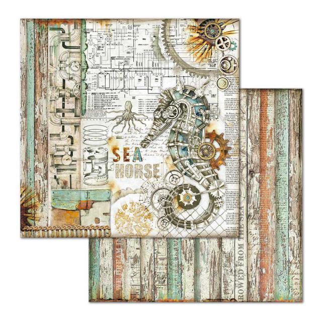 Stamperia - Double Face Paper - Sea World seahorse