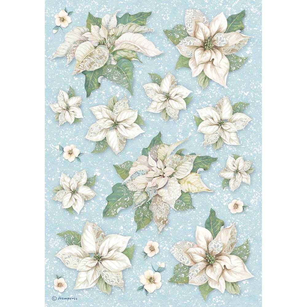 Stamperia - Rispapper A4 - Poinsettia texture